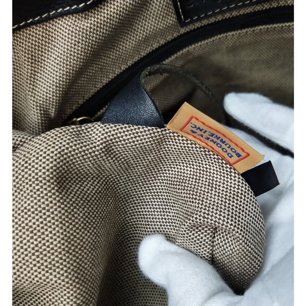 Dooney & Bourke Gray Canvas Leather Trim Front Pockets Zipper Hobo Shoulder Bag - Picture 13 of 16